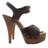 BROWN SANDALS WITH STRAP AND HIGH HEEL