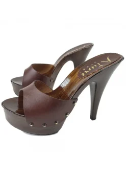 BROWN WOMAN CLOGS  HEEL