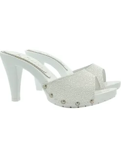 CLOG WITH WHITE LEATHER BAND WITH GLITTER