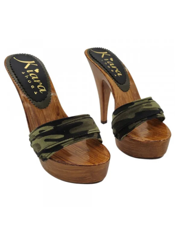 CLOGS CAMOUFLAGE HEEL 13