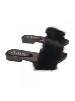 CLOGS  ECO FUR BLACK