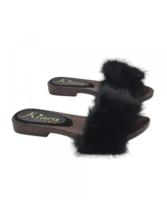 CLOGS ECO FUR BLACK