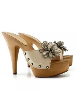 CLOGS FLOWER LEATHER