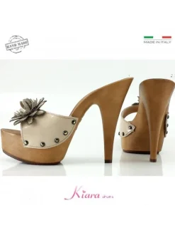 CLOGS FLOWER LEATHER