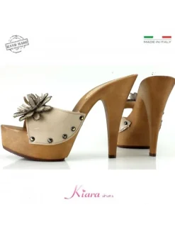CLOGS FLOWER LEATHER
