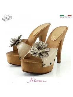 CLOGS FLOWER LEATHER
