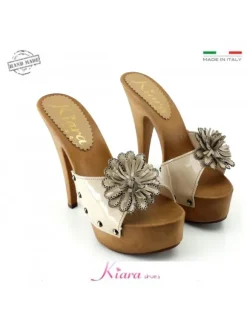 CLOGS FLOWER LEATHER