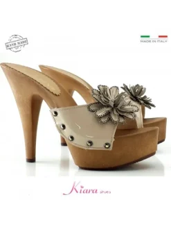 CLOGS FLOWER LEATHER