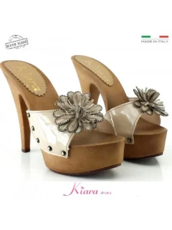 CLOGS FLOWER LEATHER