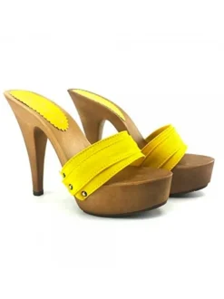 CLOGS FOR WOMAN YELLOW  HEEL 13