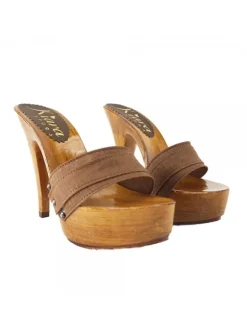 CLOGS HEEL 13 BROWN