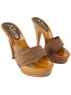 CLOGS HEEL 13 BROWN