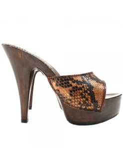 CLOGS IN PYTHON LEATHER