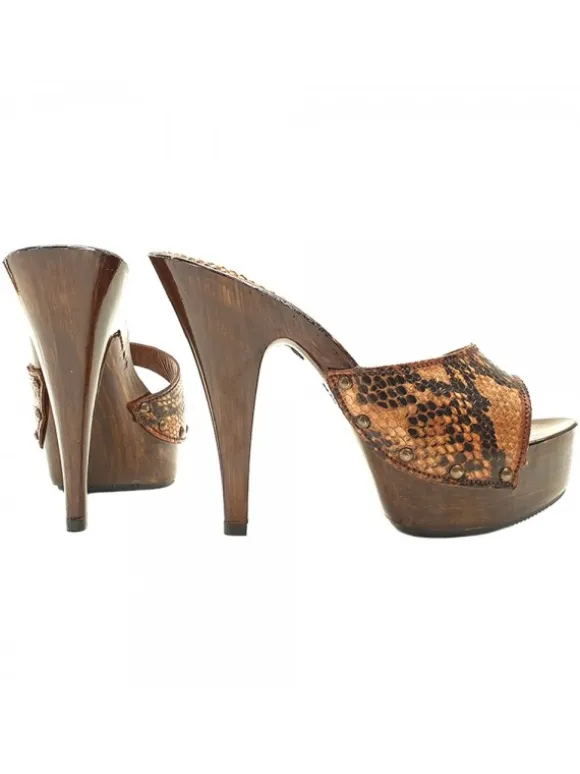 CLOGS IN PYTHON LEATHER