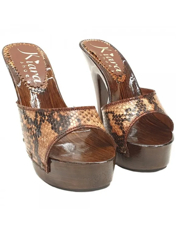 CLOGS IN PYTHON LEATHER