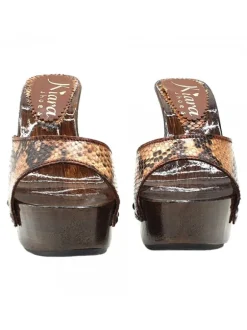 CLOGS IN PYTHON LEATHER