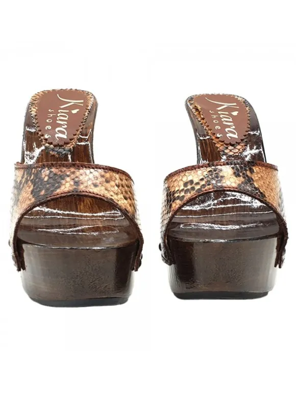 CLOGS IN PYTHON LEATHER