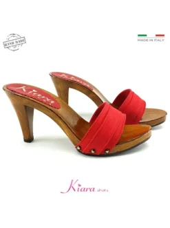 CLOGS RED HEEL 9 CM