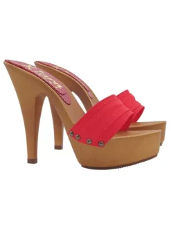 CLOGS RED STILETTO HEEL 13