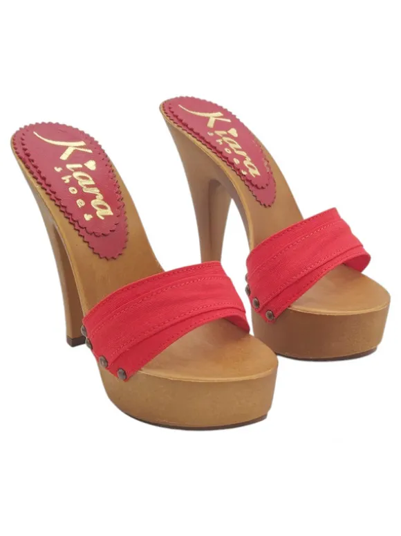 CLOGS RED STILETTO HEEL 13