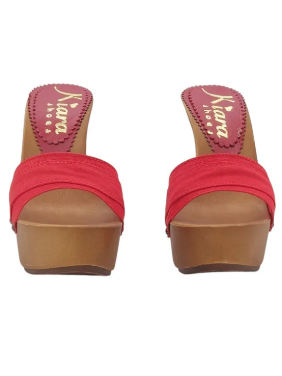 CLOGS RED STILETTO HEEL 13