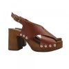 CLOGS WITH 9 CM HIGH WIDE HEEL - CROSSED BAND