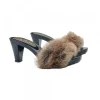 CLOGS WITH FUR AND 8 CM HEEL