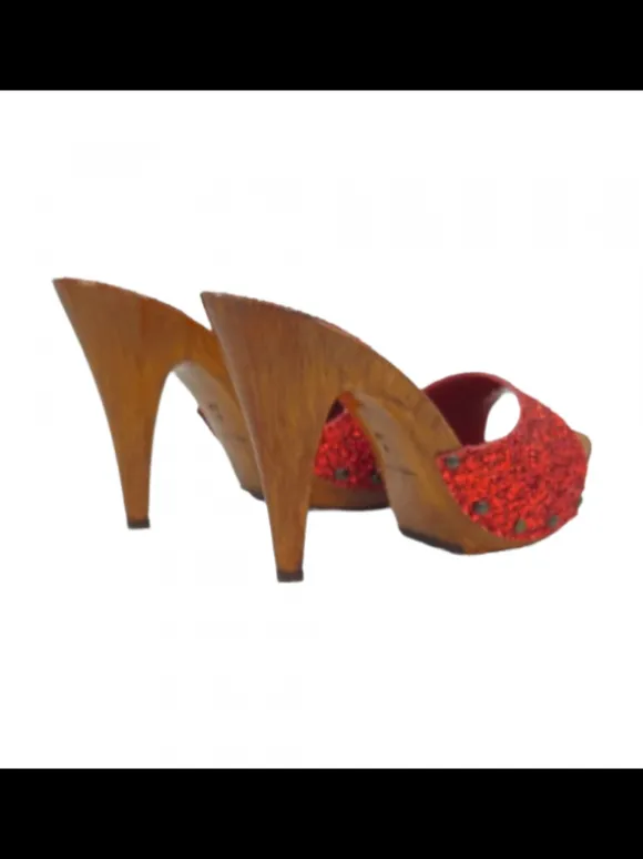 Clogs with glitter and 11 cm heel - Made in Italy