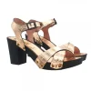 CLOGS WITH GOLDEN CROSSED BANDS HEEL 8