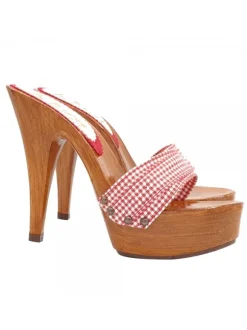 CLOGS WITH PIN UP STYLE RED BAND