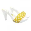 CLOGS WITH YELLOW POLKA DOT UPPER HEEL 9