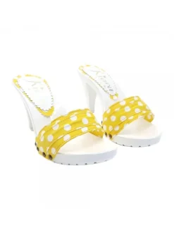 CLOGS WITH YELLOW POLKA DOT UPPER HEEL 9