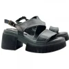COMFORTABLE BLACK LEATHER PLATFORM SANDALS