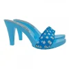 COMFORTABLE BLUE CLOGS WITH LIGHT BLUE POLKA DOT UPPER