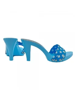 COMFORTABLE BLUE CLOGS WITH LIGHT BLUE POLKA DOT UPPER
