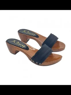 COMFORTABLE CLOGS HEEL 5 BLACK UPPER - ITALIAN PRODUCT