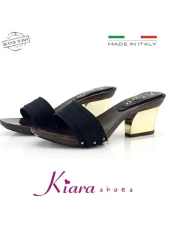 Comfortable Clogs with Gold Heel