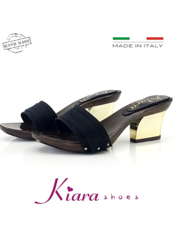Comfortable Clogs with Gold Heel