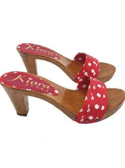 CONFORT RED CLOGS POLKA DOT
