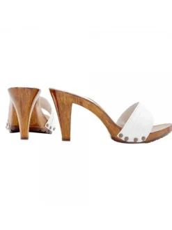 CONFORTABLE HEEL CLOGS WOMAN  WHITE