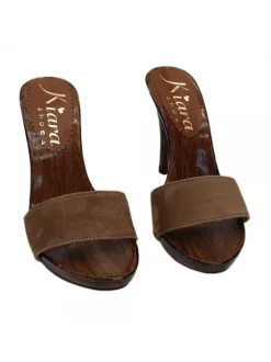 DARK BROWN CLOGS IN SUEDE HEEL 12
