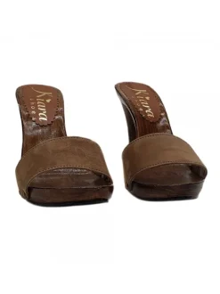DARK BROWN CLOGS IN SUEDE HEEL 12