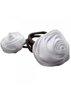 FLOWER WRAP CHIGNON WHITE HAIR 2PZ