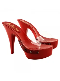 GLASSEFFECT RED CLOGS CINDERELLA
