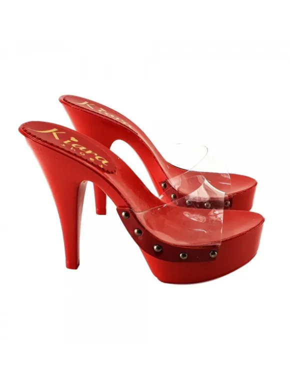 GLASSEFFECT RED CLOGS CINDERELLA