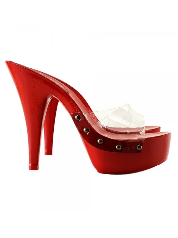 GLASSEFFECT RED CLOGS CINDERELLA