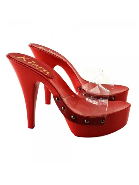 GLASSEFFECT RED CLOGS CINDERELLA