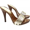 Gold Leather Clog
