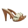 GOLDEN CLOGS WITH HEEL 11 CM
