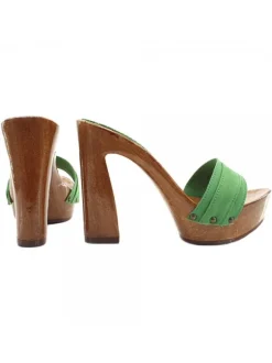 GREEN CLOGS COMFY HEEL